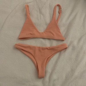 ZAFUL textured pink thong bikini